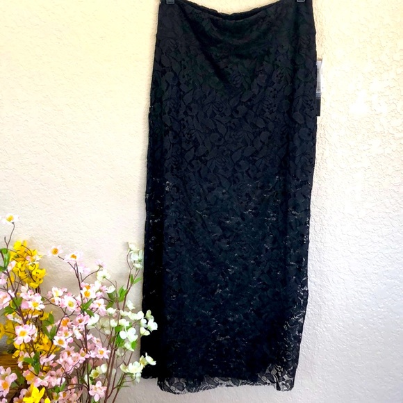 Kensie Black Lace Maxi Skirt - Picture 1 of 4
